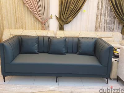 new 3 seater Leather sofa without delivery 1 piece 80 rial