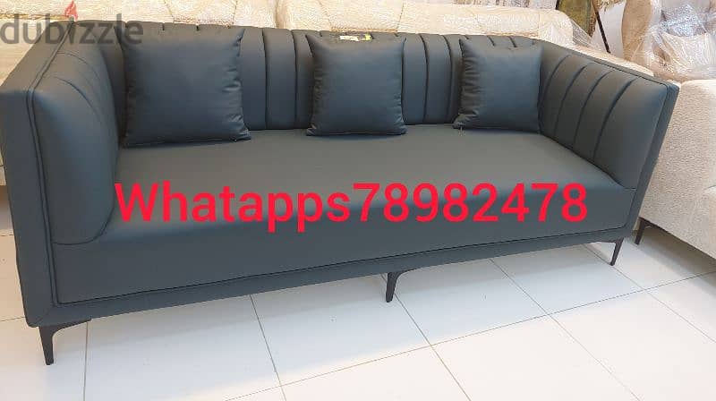 new 3 seater Leather sofa without delivery 1 piece 80 rial 3