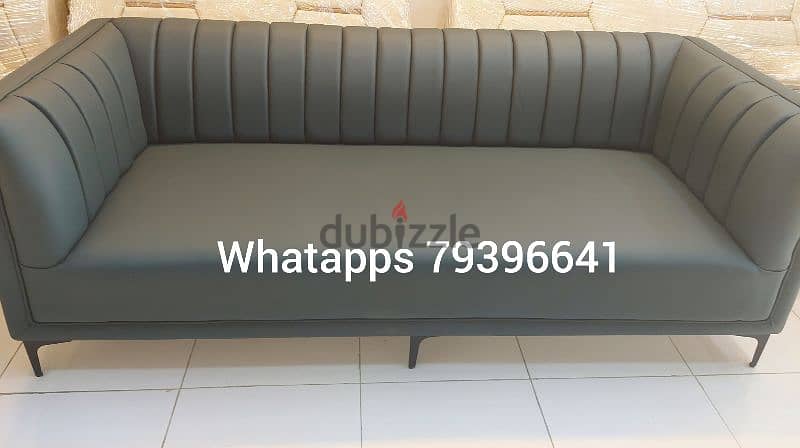 new 3 seater Leather sofa without delivery 1 piece 80 rial 6