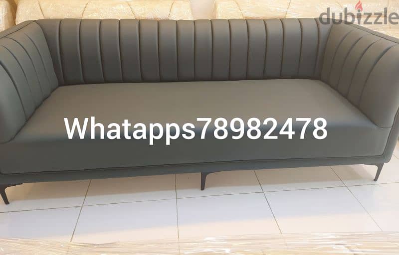 new 3 seater Leather sofa without delivery 1 piece 80 rial 7