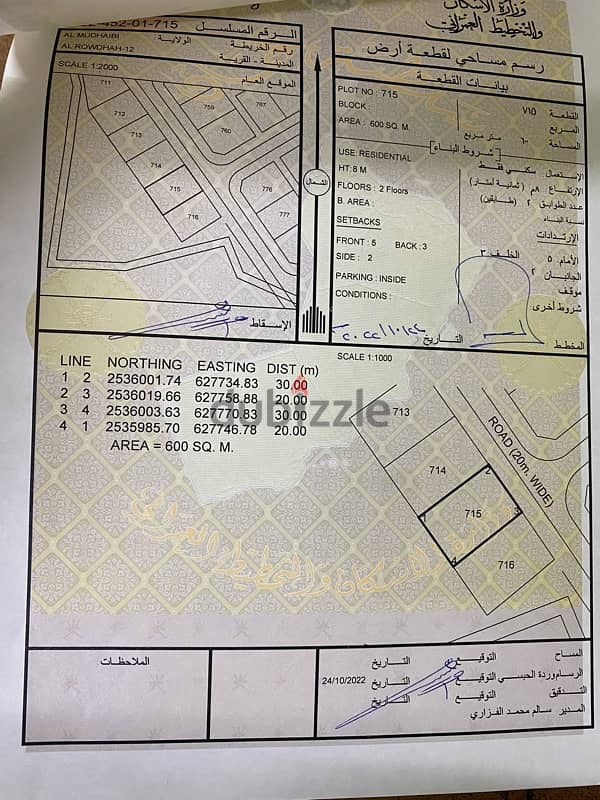 ارض سكنية للبيع في الروضة المضيبي مربع 12 0