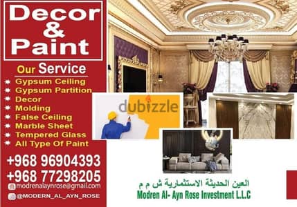 gypsum partition decor service in Oman