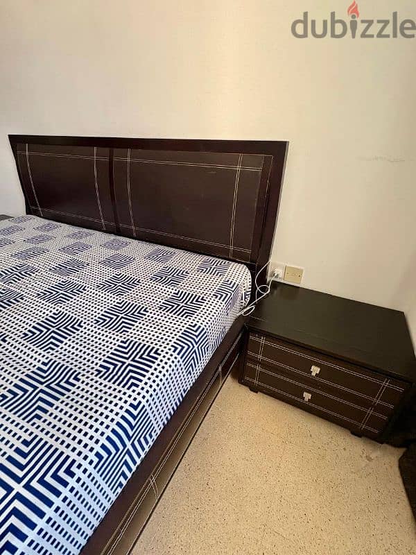 King size Bed + side tables for sale 1