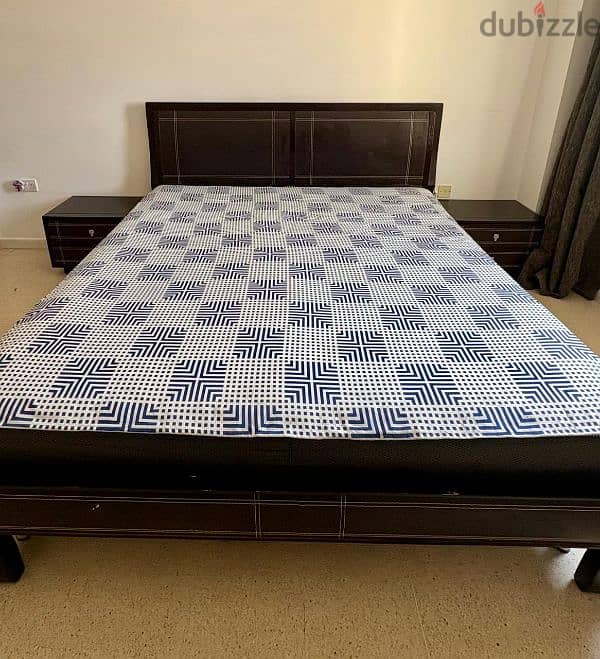 King size Bed + side tables for sale 2