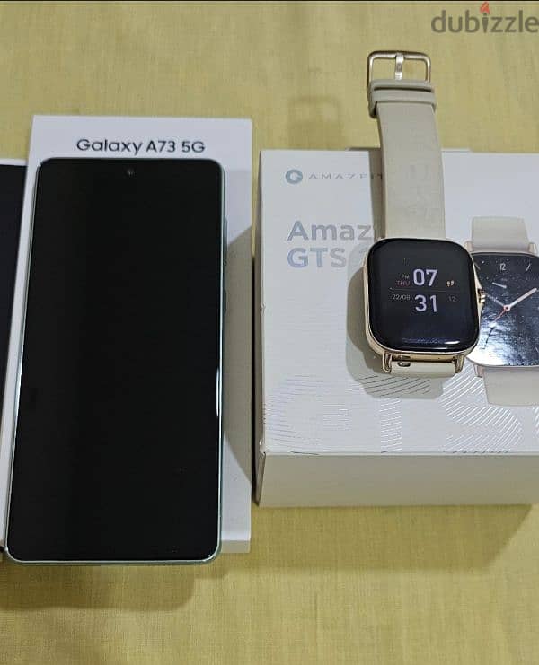 هاتف سامسونج A73 5G وساعه Amazfit GTR للبيع 1