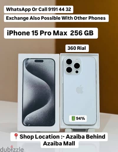 iPhone 15 Pro Max 256 GB 94% battery helth