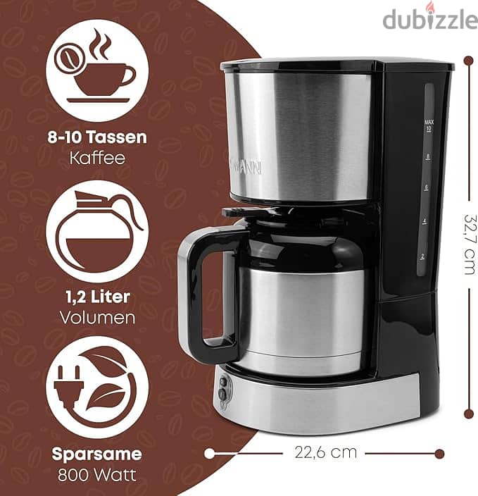 Bomann coffee machine with thermos flask for 8-10 cups of coffee 3