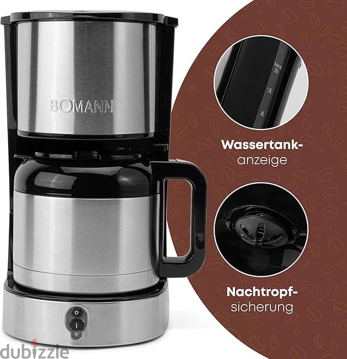 Bomann coffee machine with thermos flask for 8-10 cups of coffee 5