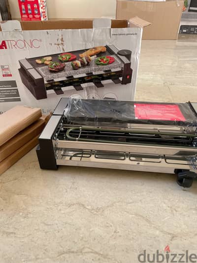 Clatronic Raclette Grill with hot stone RG 3678 black / reversible