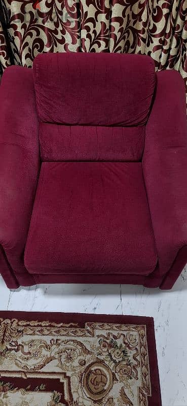 single sofa + single sofa + 3 seater sofa + carpet + curtains (6 pease 7