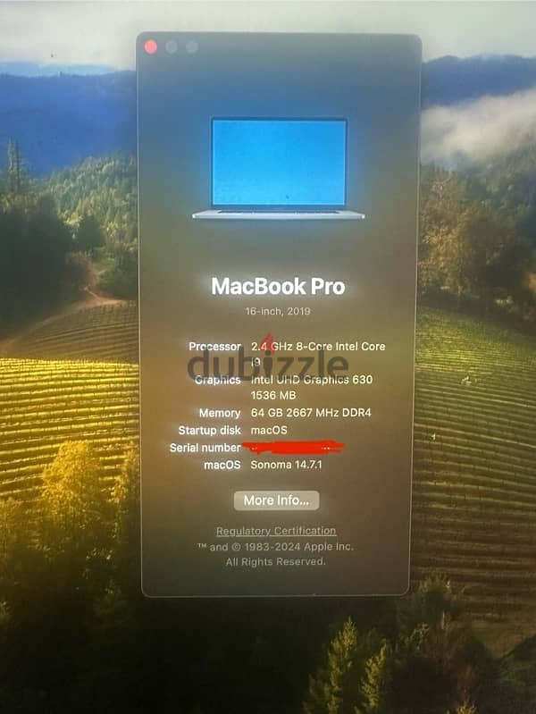 Mackbook Pro 2019 16” touch bar fingerprint 2T ssd 64 gb Ram i9 1