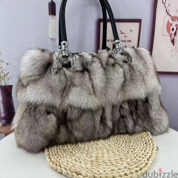 Women's Korean-style One-shoulder Crossbody Fox Fur Bag 0