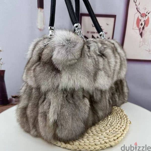 Women's Korean-style One-shoulder Crossbody Fox Fur Bag 1