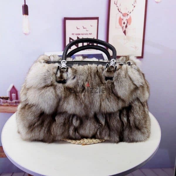 Women's Korean-style One-shoulder Crossbody Fox Fur Bag 4