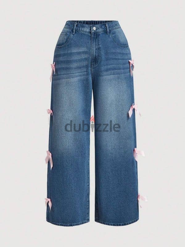 Bowknot Sweet Blue Boyfriend Jeans 1