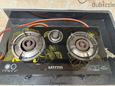 3 Burner Glass Top Gas Stove