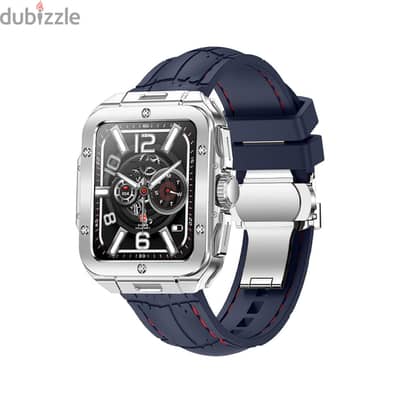 Swiss Military Alps 2 Smart Watch with Silver Frame and Blue Silicon S