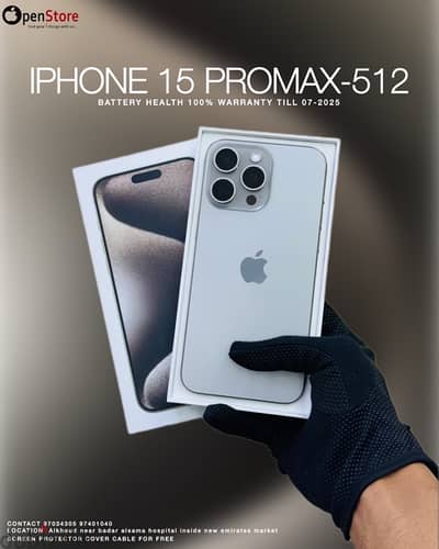 iphone 15 promax 512gb 100% with apple warranty