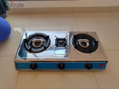 Impex 3 Burner Stainless Steel Gas Stove,Auto Ignition Knobs.