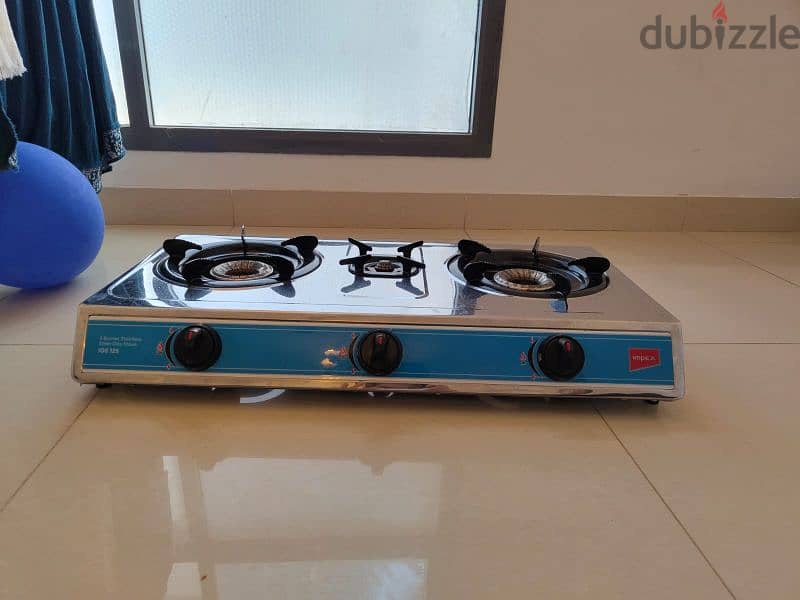 Impex 3 Burner Stainless Steel Gas Stove,Auto Ignition Knobs. 2