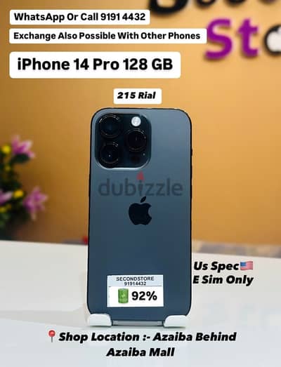 iPhone 14 Pro 128 GB Us Spec: E Sim Only