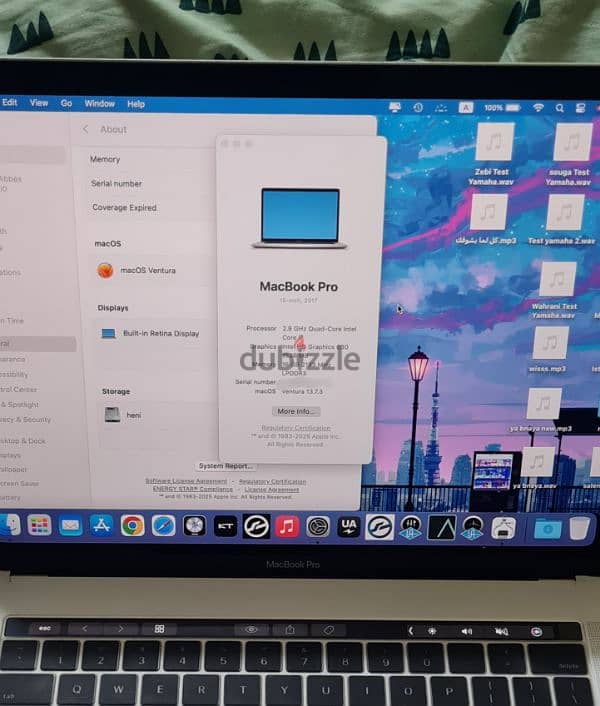 macbook pro 2017 i7 16Gb ram 15" 5