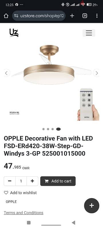 opple cealing fan led light wit remote contr 4