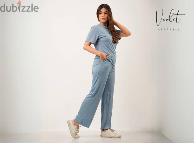 Violet Apparels Women’s Ice Blue Pyjama | Soft Sleepwear | M,L,XL 2