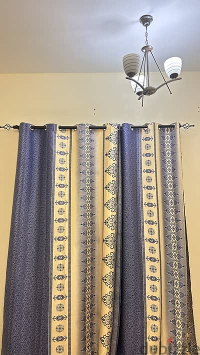 Luxurious Curtains with Metal Rod –  ستائر فاخرة مع عمود معدني