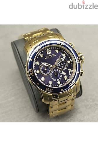 INVICTA MEN's 0073 PRO DIVER COLLECTION CHRONOGRAPH 18K GOLD PLATED 1