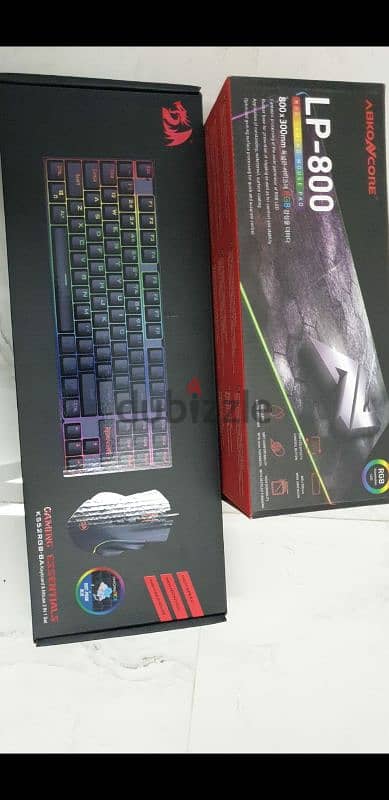 red dragon mechanical keyboard + mouse and large mouse pad for sale