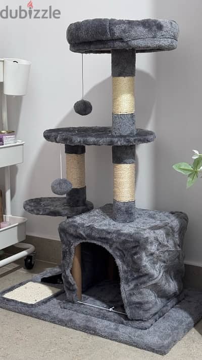 cat tower lightly used , almost new