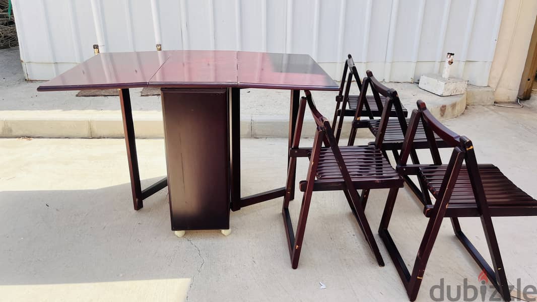 Solid Wood Foldable Dining Table and Chair Set 1