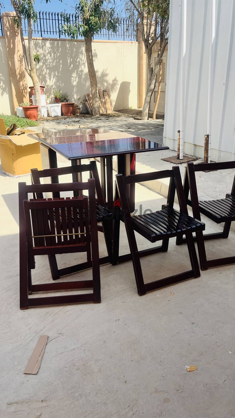 Solid Wood Foldable Dining Table and Chair Set 3