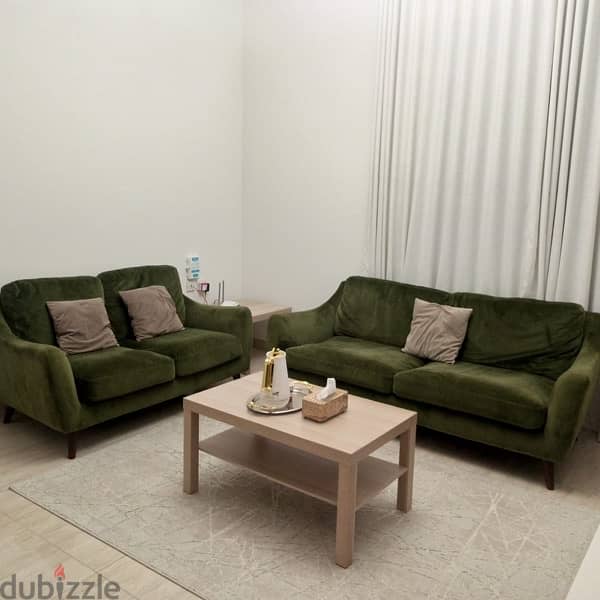 Neat and clean green sofa for sale 0