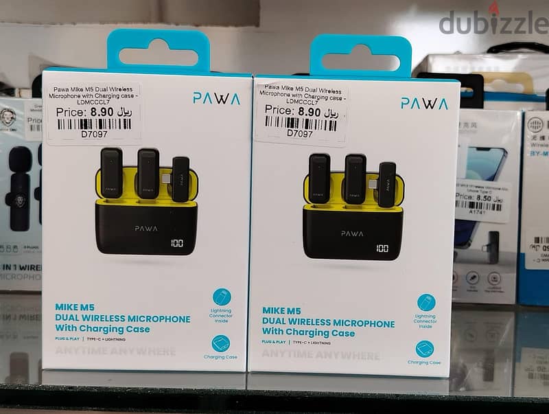 Pawa Mike M5 Dual Wireless Microphone with Charging case LDMCCCL7 0