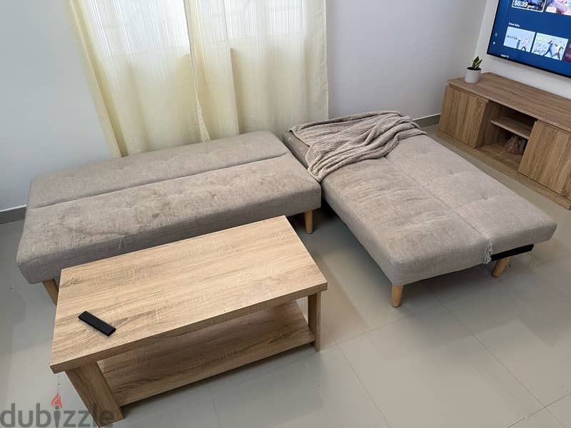 sofa, coffee table, tv table 3