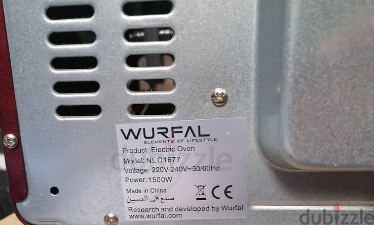 Wurfal electric oven (NEC1677) 36 litr 1