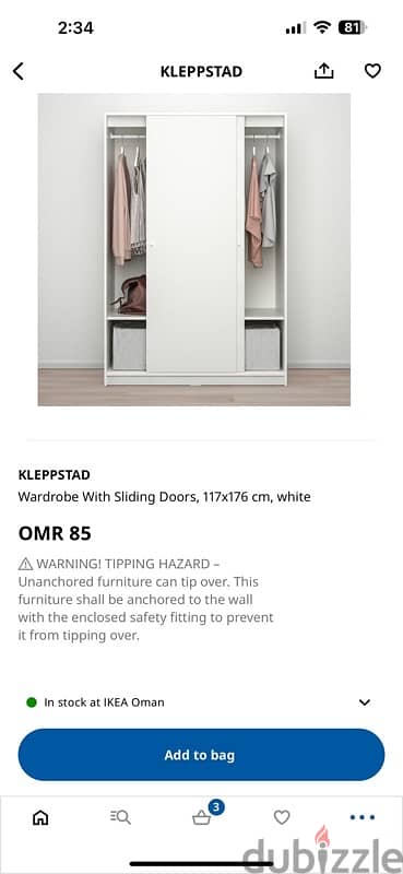 ikea wardrobe KLEPPSTAD