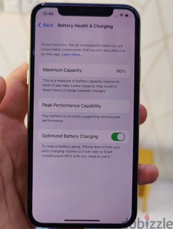 Iphone X 256GB Battery Health 96% With Box 3