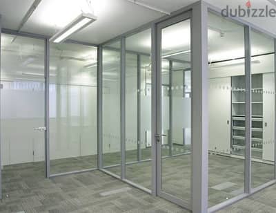 glass aluminium partition work supply