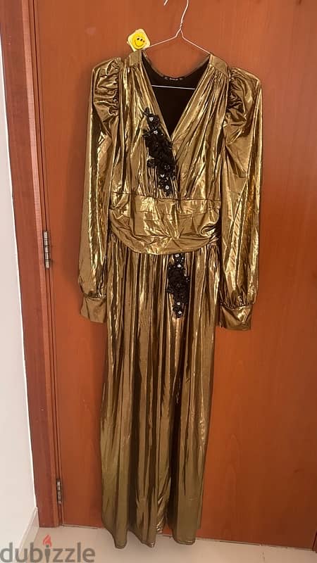 metallic golden gown for sale 1