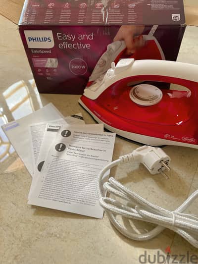 Philips steam iron GC1742/40 red