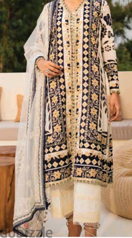 Three piece pakistani brand new design Eid collection 1