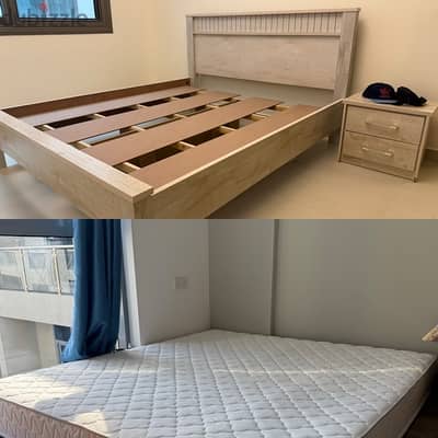 very clean  king bedset +mattress +table set