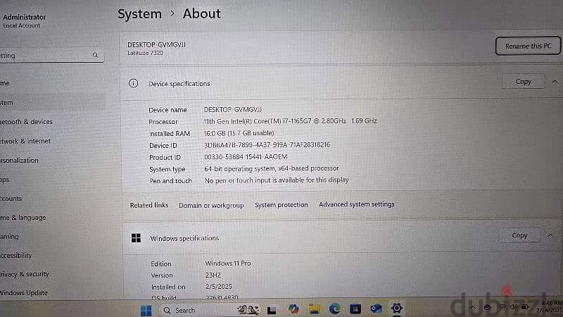 Dell Latitude 7320 Corei7 16GB, 512GB NVME in Excellent Condition 6