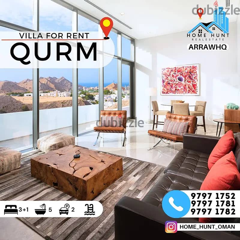 AL QURUM | MODERN 3+1 BR VILLA WITH GREAT VIEWS (UN FURNISHED) 0