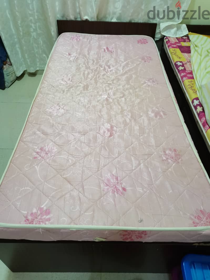 Used single wooden bed with medical mattress 3