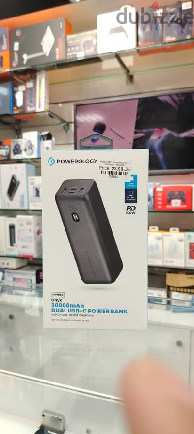 Powerology Onyx 30000mAh Dual USB-C Power Bank