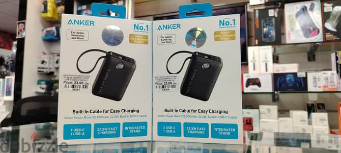 Anker 20000mAh Powerbank 22.5W Built In USB C Cable